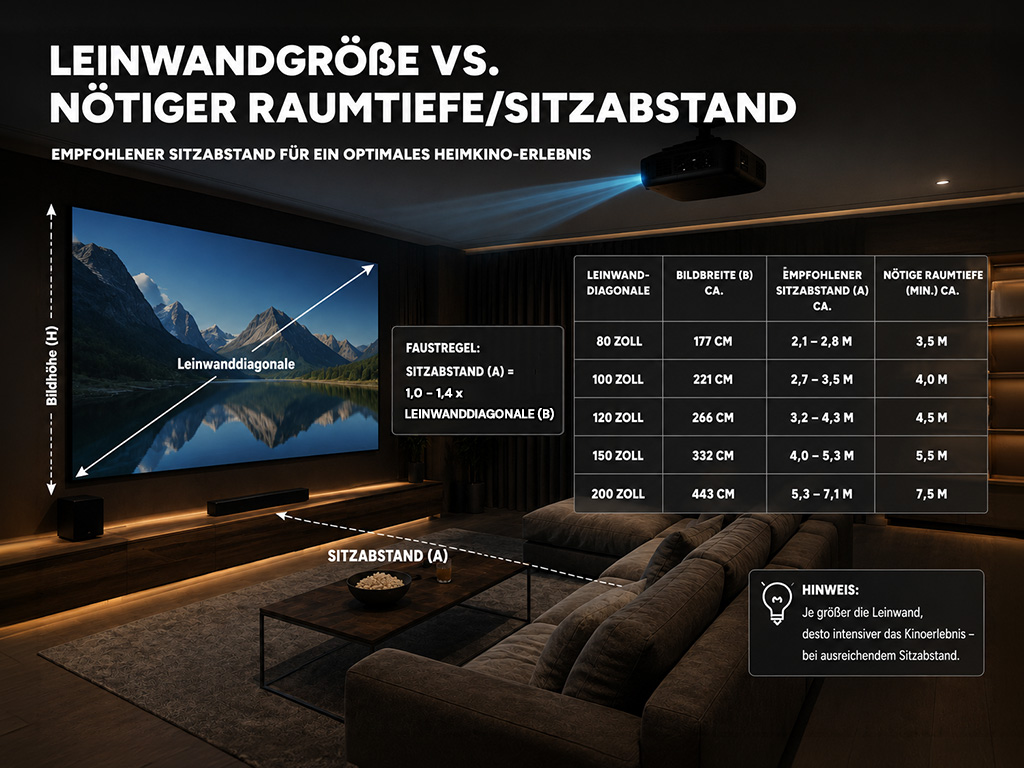 Leinwandgröße & Raumtiefe