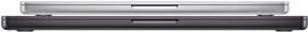 14 Zoll MacBook Pro, Silber, zugeklappt, 16 Zoll MacBook Pro, Space Schwarz, zugeklappt